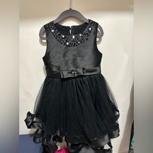 Black Ruffle Sequin Party Dress